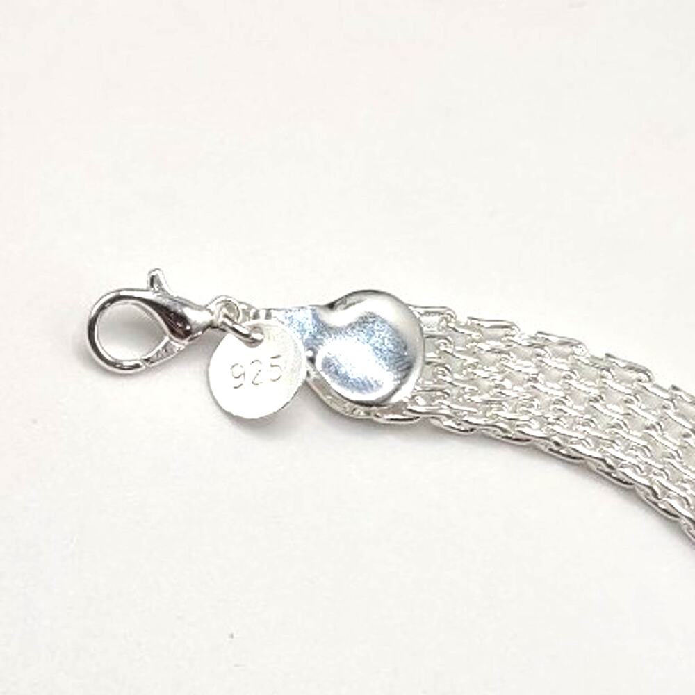 925 Silver Plated Necklace Weave Chainmail 10mm Valentines Birthday Gift NEW